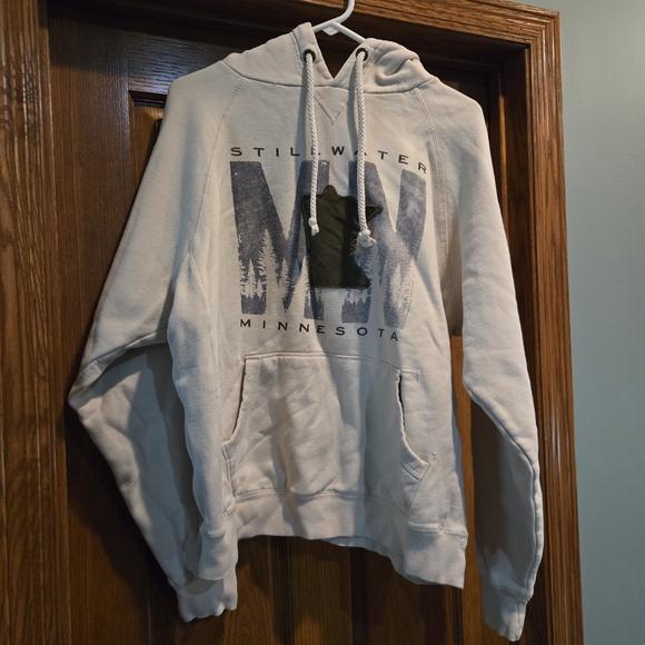 Blue 84 Tops - Blue 84 Cream Graphic Hoodie Sweatshirt